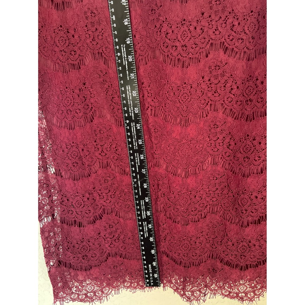 Lulus Lace Dress‎ Women XL Burgundy New NWT Short Sleeve Floral Shift Mini - Picture 9 of 9